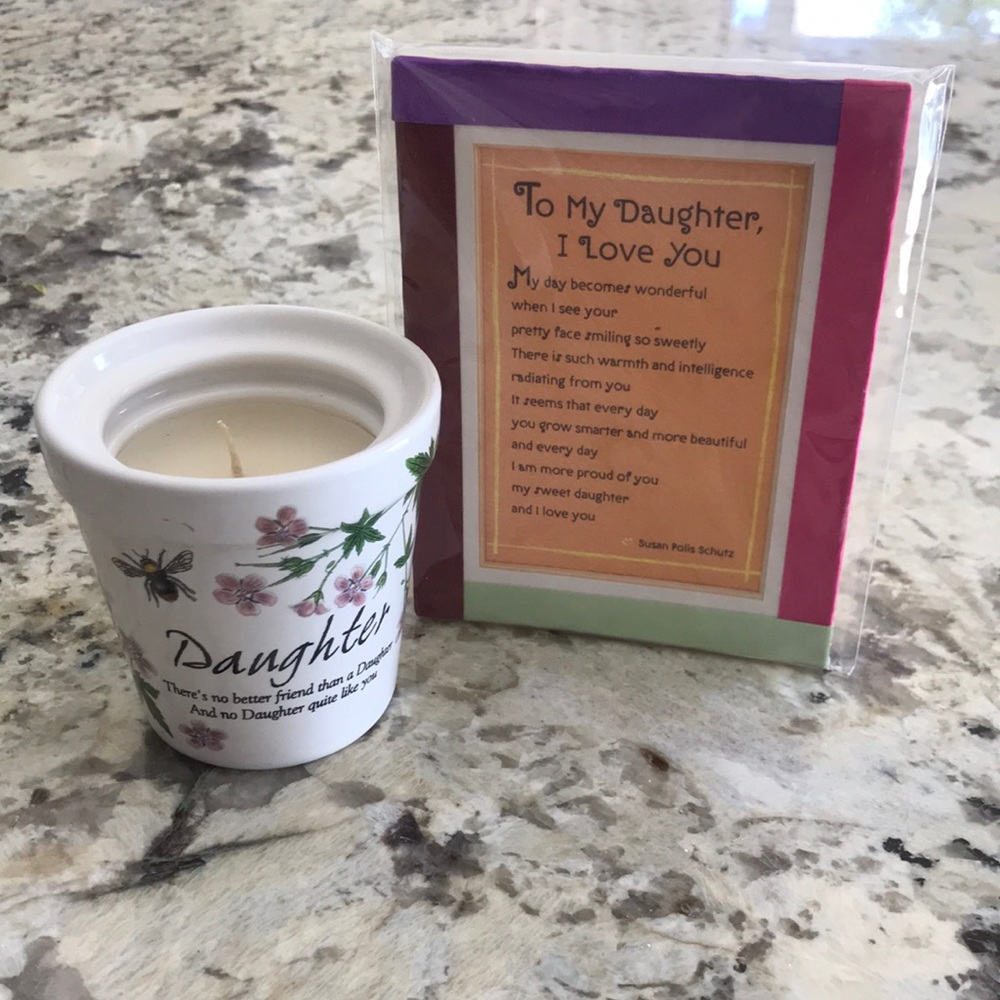 💕HP x2💕 New - Daughter gift bundle - candle & magnet w/inspirational sayings